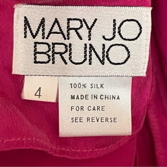 Vintage Mary Jo Bruno Pink 100%‎ Silk Knee Length Drape Dress Size 4 - Picture 5 of 13